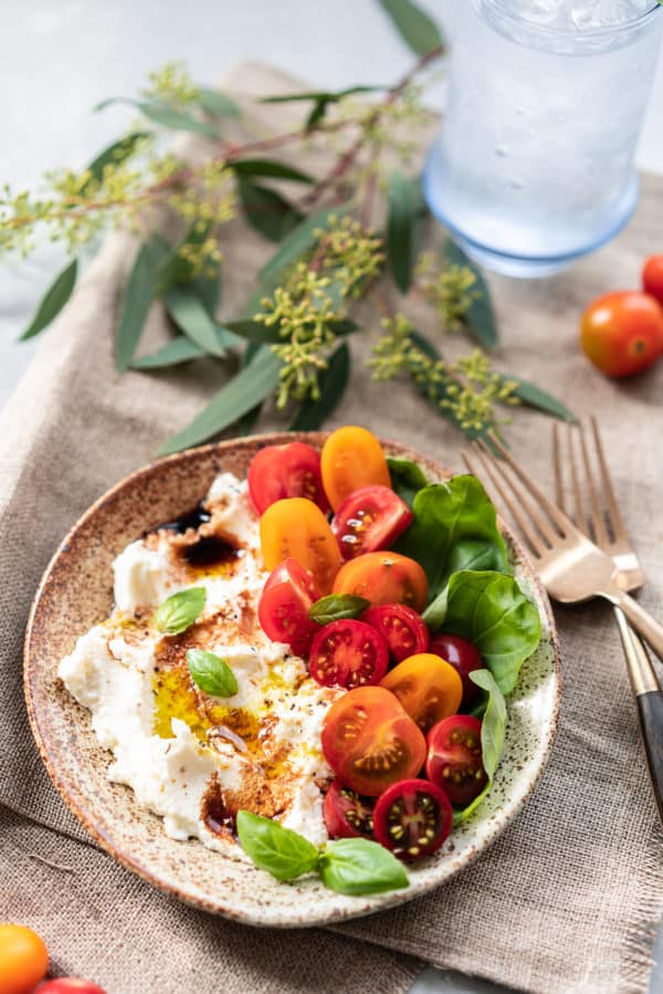 Keto Caprese Ricotta Bowl {LowCarb & GlutenFree